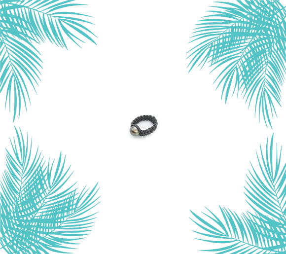 iridescent, bague perle de Tahiti, Tahitian pearl ring, palmier, iridescent.fr